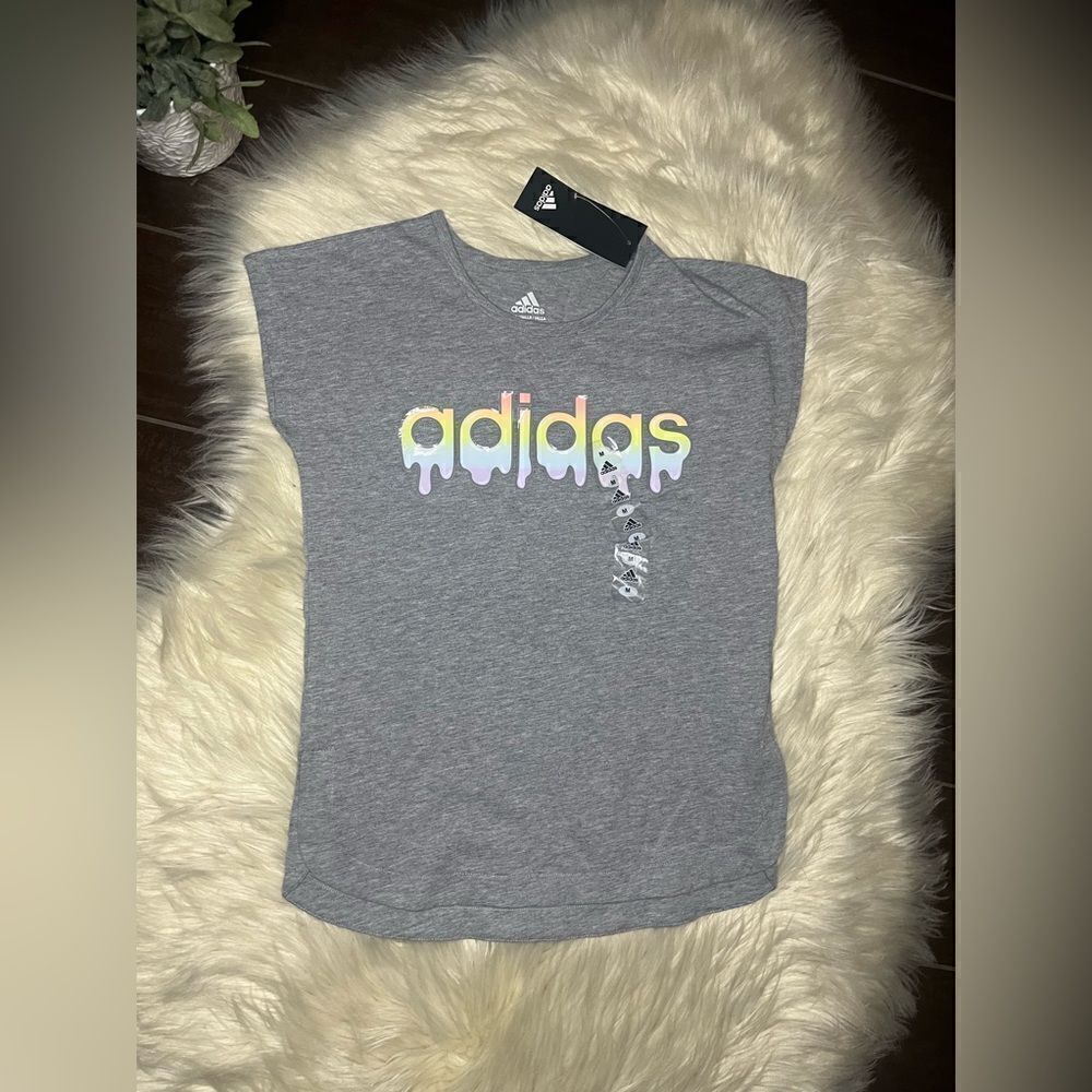 Adidas grey drip t shirt sz medium